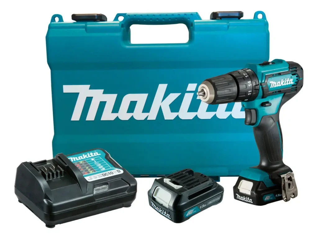 Furadeira e parafusadeira Makita HP333D com maleta, bateria e carregador